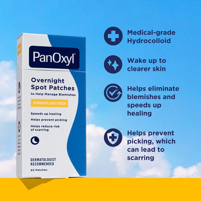 PM Overnight Spot Treatment Patches, Clear Hydrocolloid Dots, 40 Count
