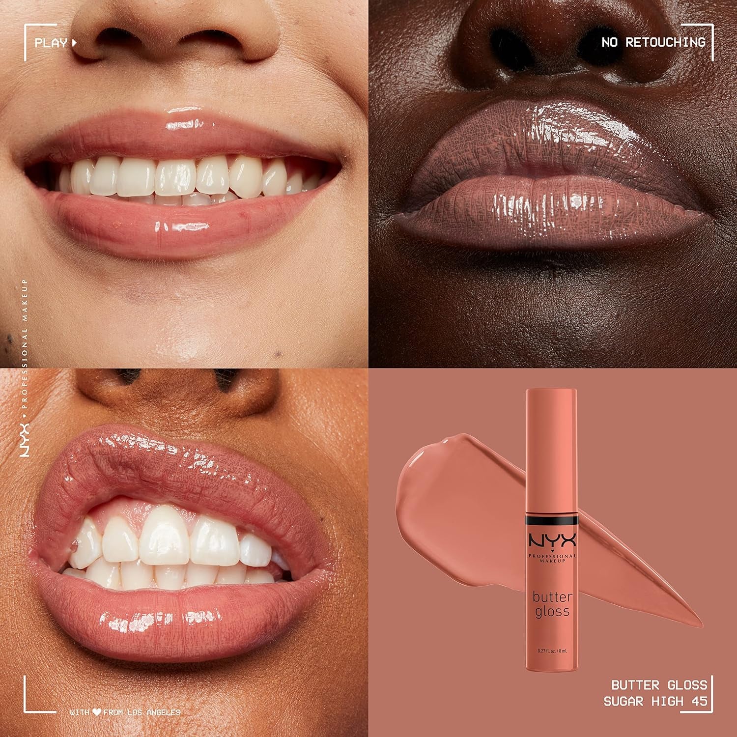 NYX PROFESSIONAL MAKEUP Butter Gloss Trio - Brown Sugar, Non-Sticky Lip Gloss (Sugar High, Spiked Toffee, Butterscotch)