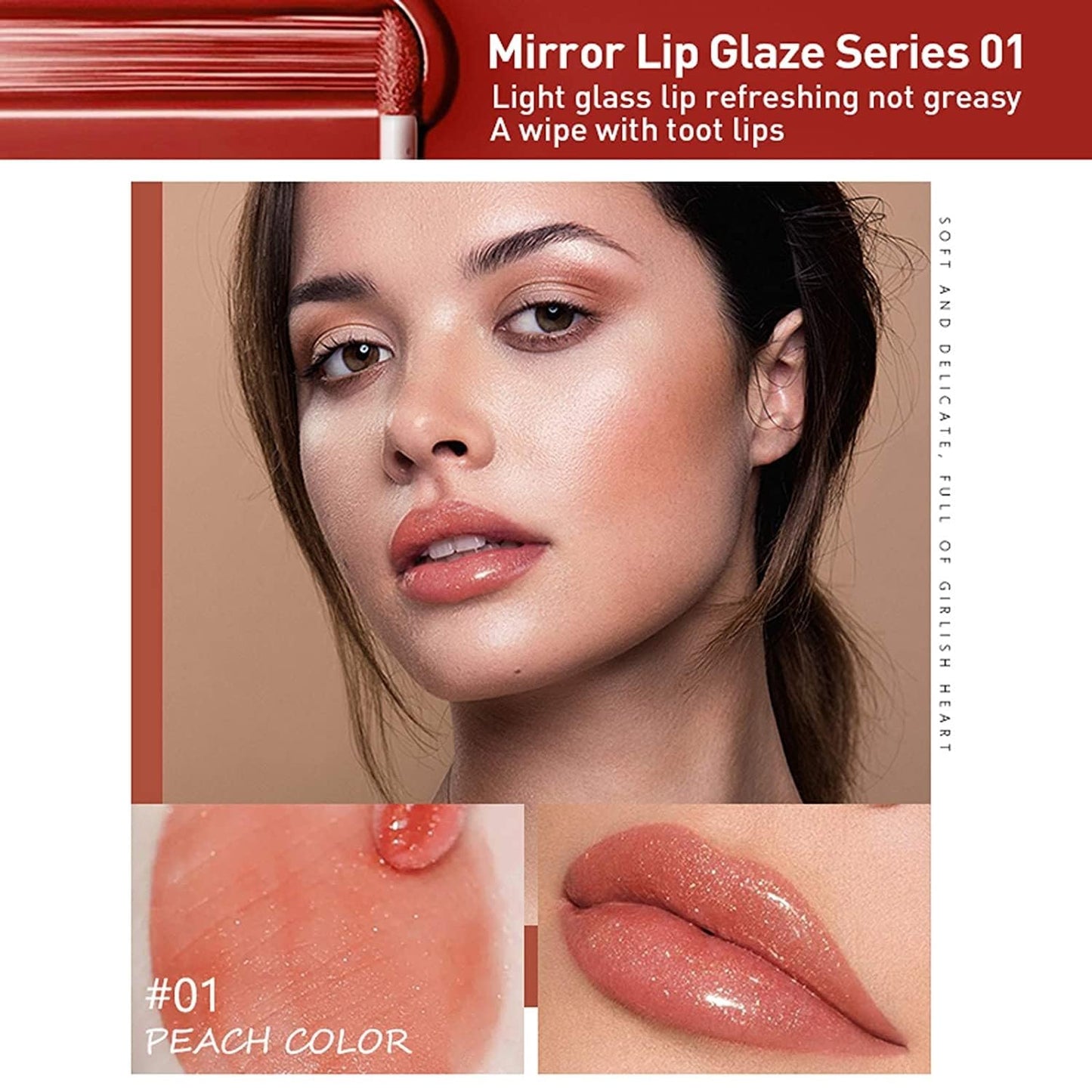 MAEPEOR 8-Piece Shiny Glossy Lip Gloss Set - Non-Sticky, Moisturizing, Long-Lasting Liquid Lipstick with High Shine & Shimmer for Women and Girls (Set 01)