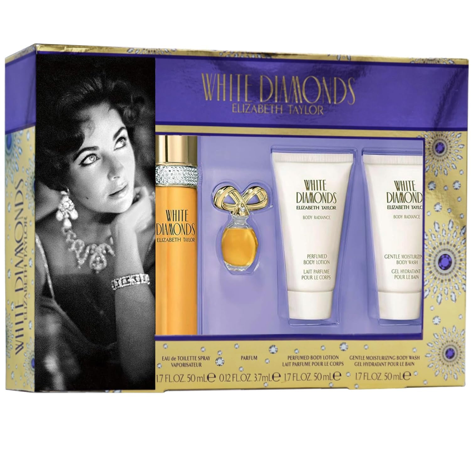 Elizabeth Taylor White Diamonds Women's Eau de Toilette 4-Piece Gift Set, 1.7 oz