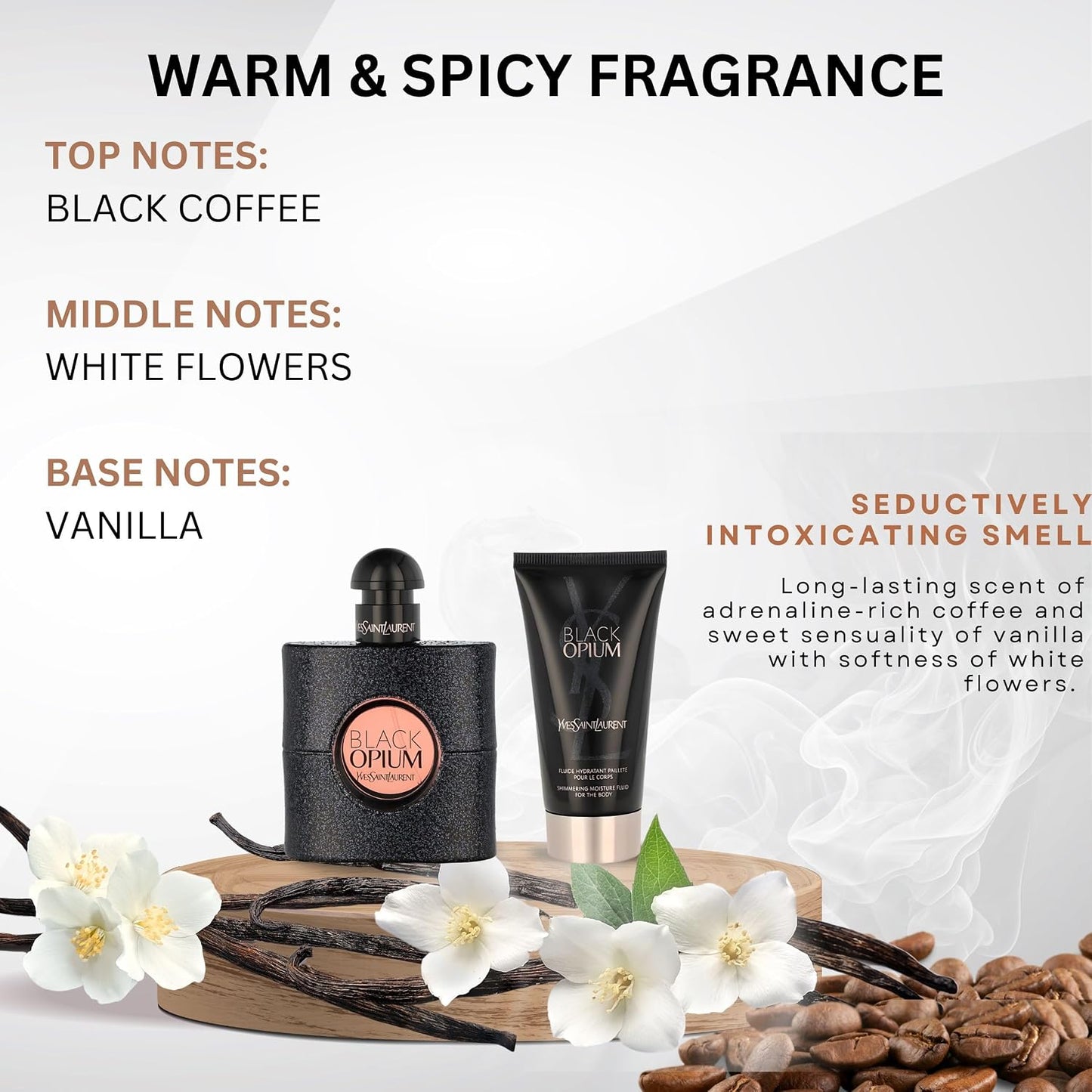 Yves Saint Laurent Black Opium Eau De Parfum Spray 50ml and Shimmering Moisturizing Fluid 50ml Set