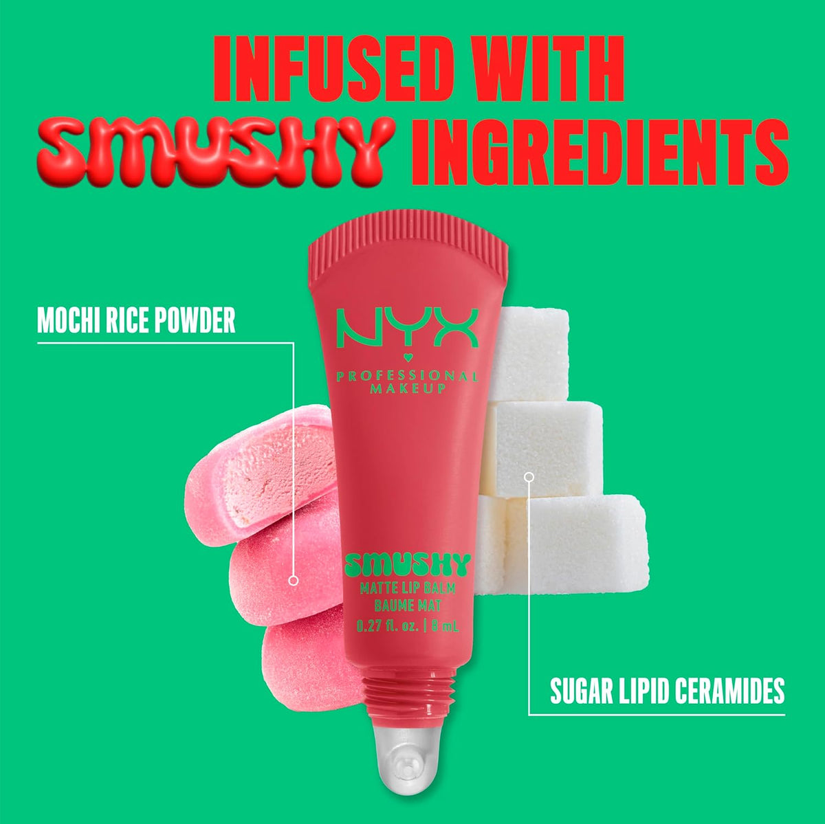 NYX Professional Makeup Smushy Matte Lip Balm - Tinted Lip Moisturizer with Soft Matte Finish in Snuggle SZN (Blush Nude)