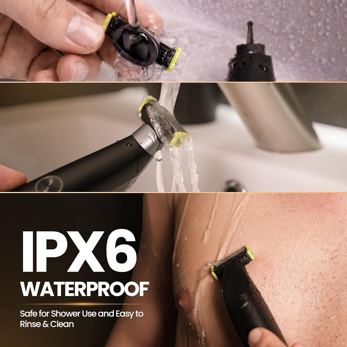 Men's Electric Body Hair Trimmer - Versatile Grooming Tool for Pubic, Beard, Chest, and Sensitive Areas with Skin-Safe Dual Blades, Waterproof Design, Rechargeable USB-C, and Three Combs