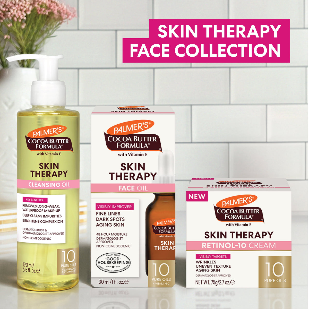 Cocoa Butter Formula Rosehip Fragrance Skin Therapy Oil for Face with Vitamin C and Retinol, 1 Fl Oz