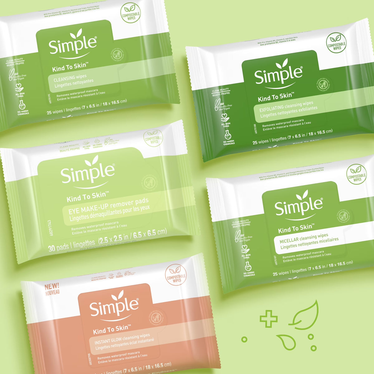 Kind to Skin Facial Cleansing Wipes - Gentle and Effective Makeup Remover, Free from Colorants, Artificial Fragrances, and Harsh Chemicals, 25 Wipes