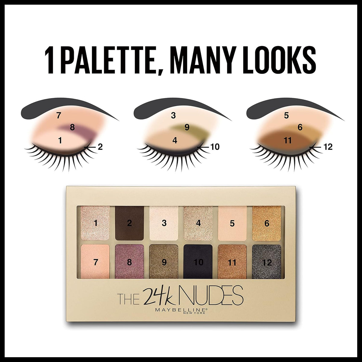 Maybelline The 24K Nudes Eyeshadow Palette — 12 Shades
