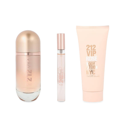 Carolina Herrera 212 VIP Rose Women's 3-Piece Gift Set (2.7 oz Eau de Parfum Spray, 3.4 oz Body Lotion, 0.33 oz Mini Eau de Parfum Spray)