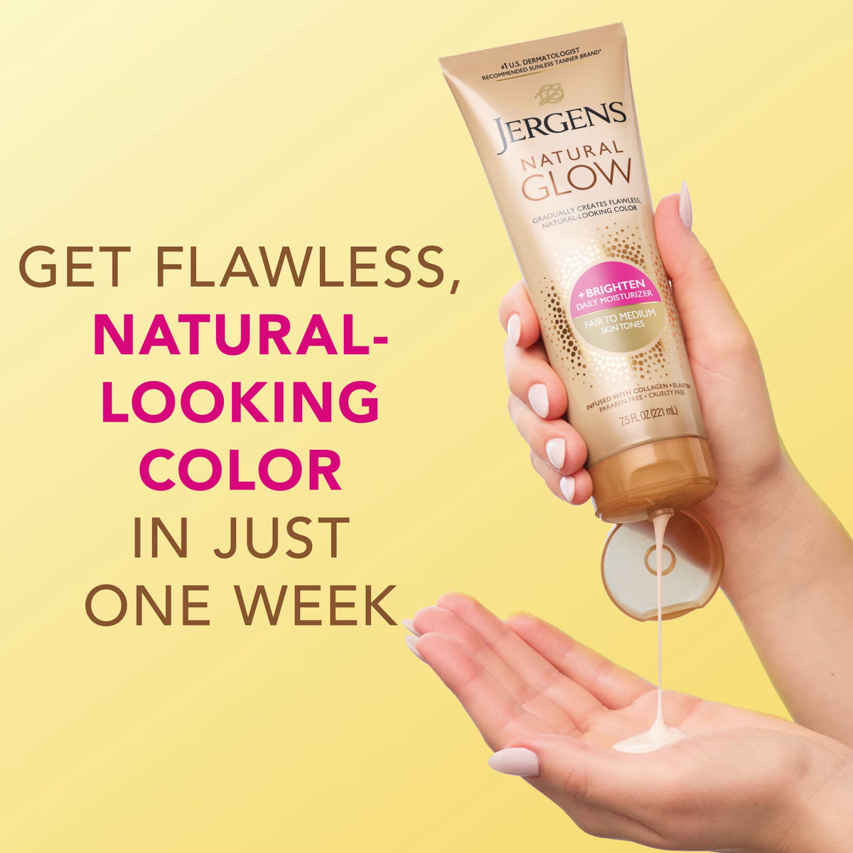 Natural Glow Daily Moisturizer and Sunless Self-Tanning Lotion for Fair to Medium Skin, 7.5 Fl Oz