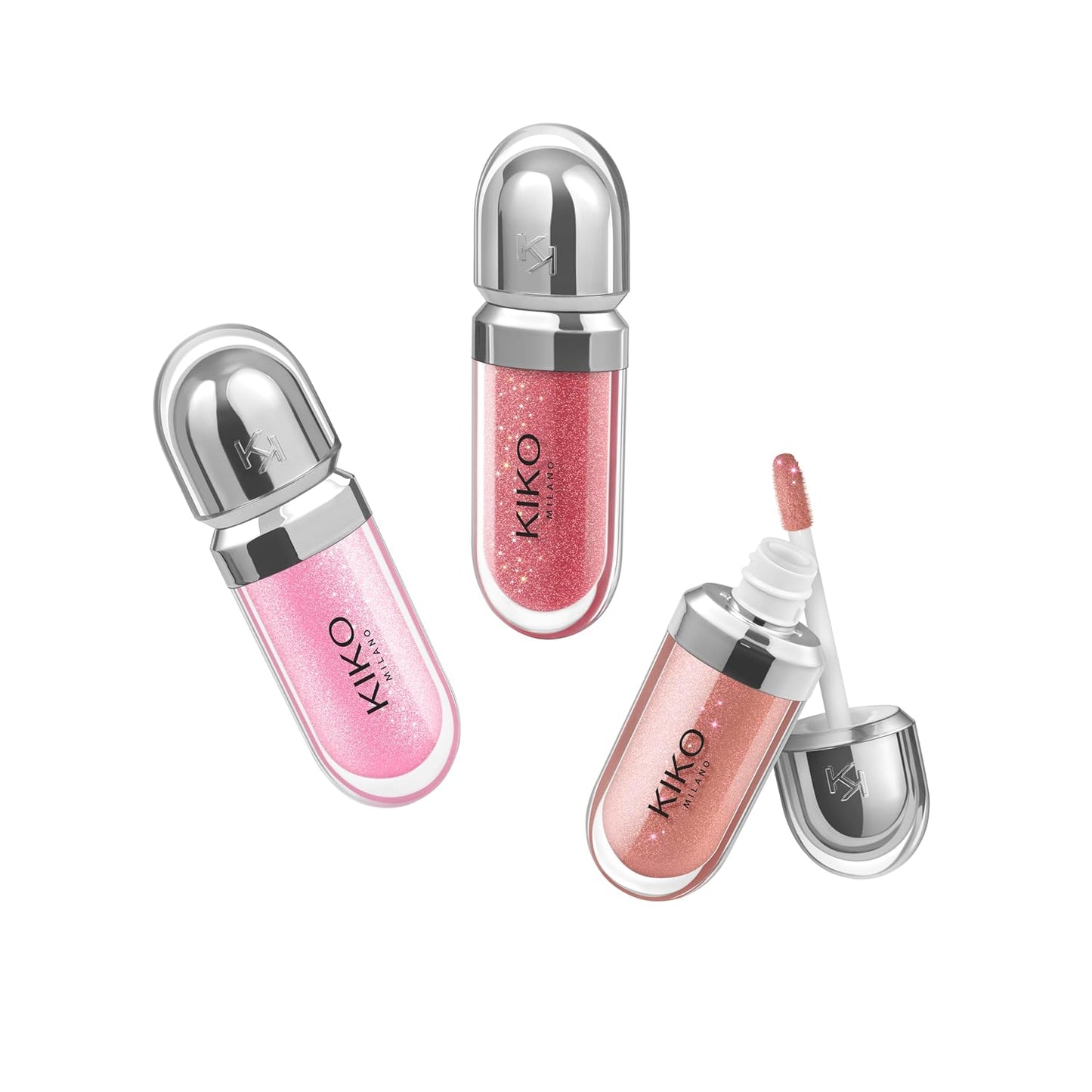 Kiko Milano Mini Glossy Lip Set: Trio of Hydrating Lip Glosses with 3D Volume Effect