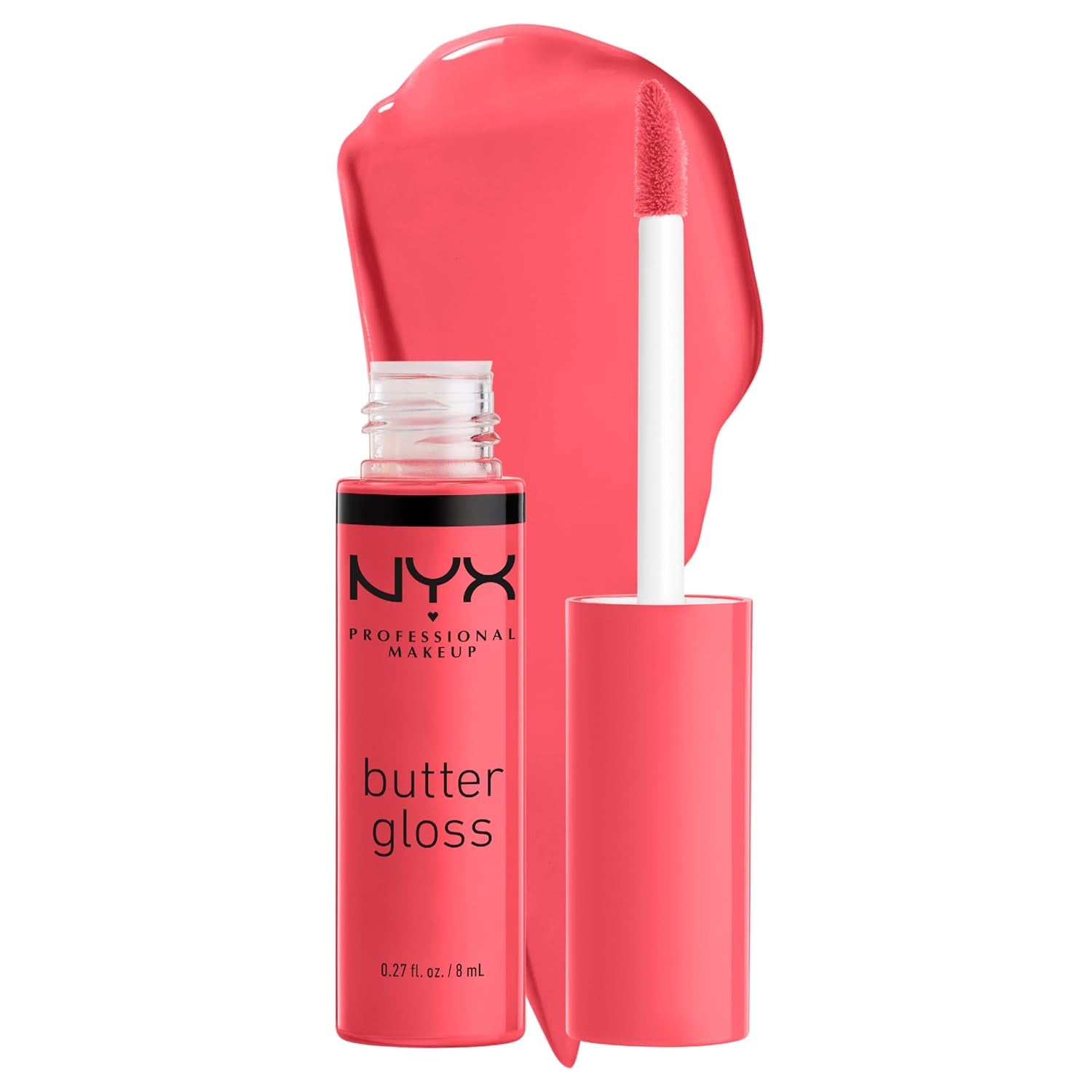 NYX Professional Makeup Butter Gloss - Non-Sticky Lip Gloss in Sorbet (Vibrant Coral)