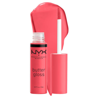 NYX Professional Makeup Butter Gloss - Non-Sticky Lip Gloss in Sorbet (Vibrant Coral)