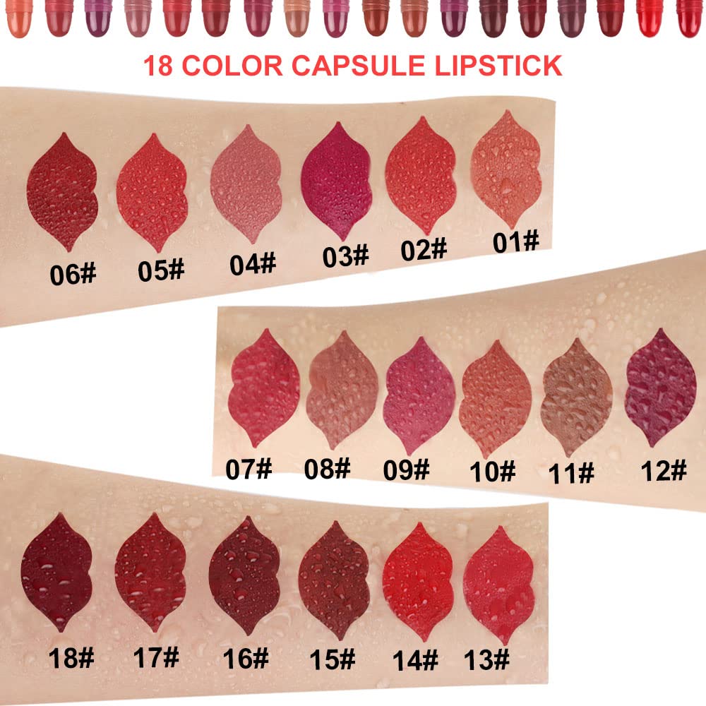 Elevate Your Look with the Evpct 18-Piece Mini Lipstick Capsule Set – Waterproof, Long-Lasting Matte Shades for Every Occasion