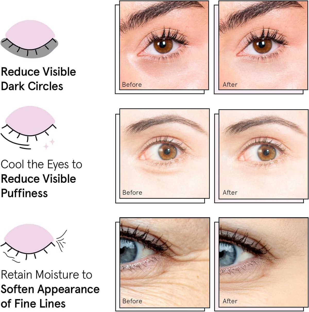 Energizing Gold Under Eye Masks - 6 Pairs of Gel Patches for Dark Circles, Puffiness, Wrinkles, and Undereye Bags