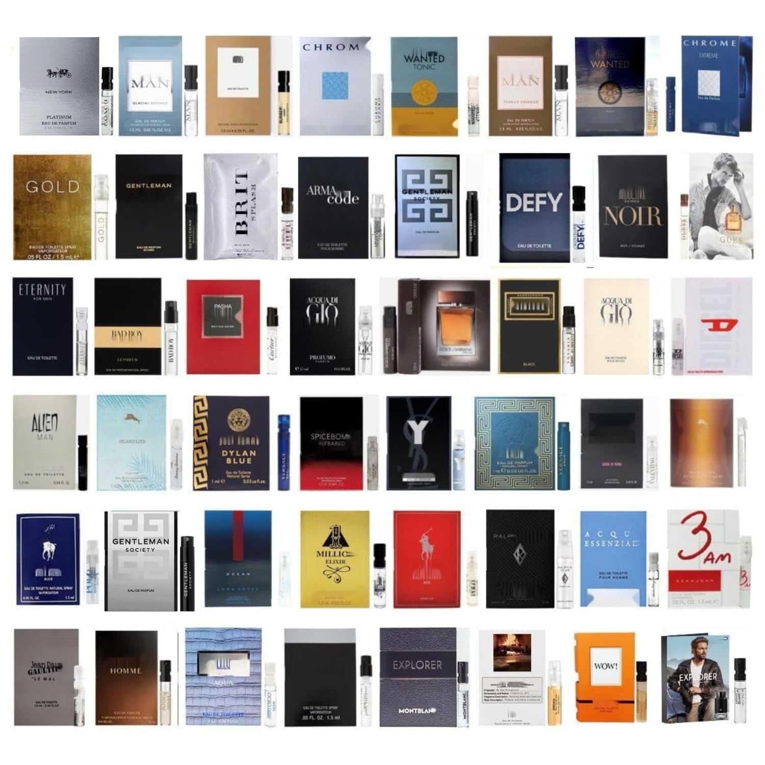 Cologne 11 Designer Samples Vials for Men