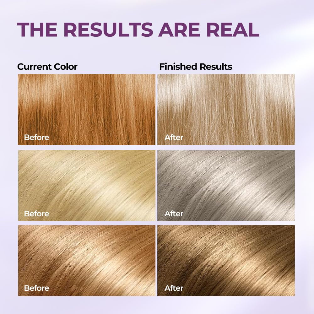 Karseell Collagen Hair Care Set: Deep Repair Purple Hair Mask, Shampoo, and Oil for Neutralizing Brass and Yellow Tones