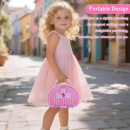 Delightful Children's Washable Makeup Kit with Mirror and Nail Polish - Perfect Pretend Play Beauty Set for Girls Ages 3 to 8