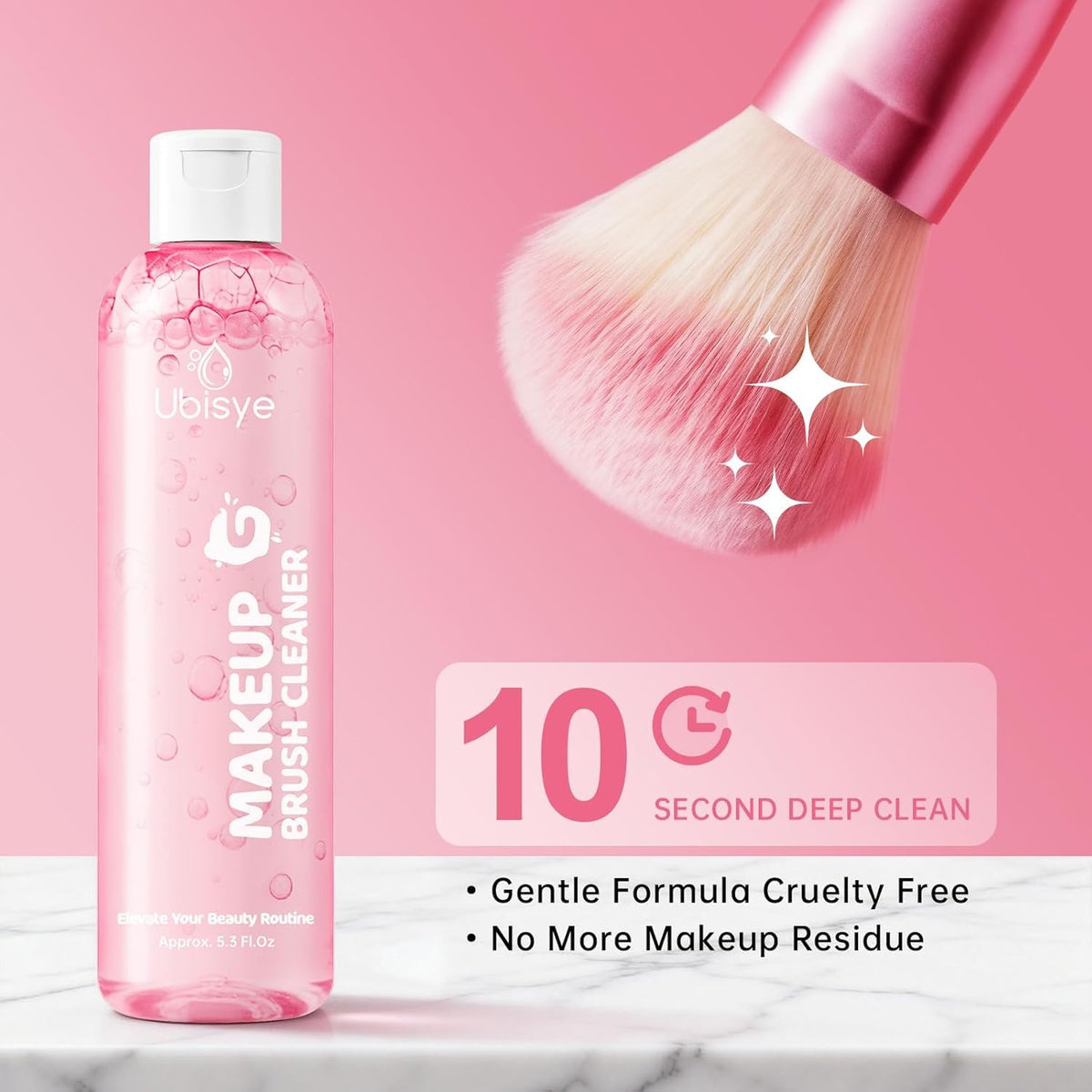 Professional Makeup Brush Cleaning Solution with Cleaning Mat - 2 Piece Set
