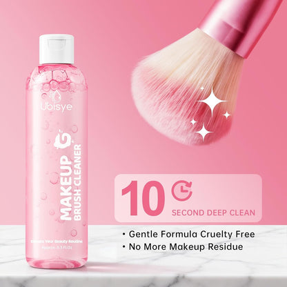 Professional Makeup Brush Cleaning Solution with Cleaning Mat - 2 Piece Set