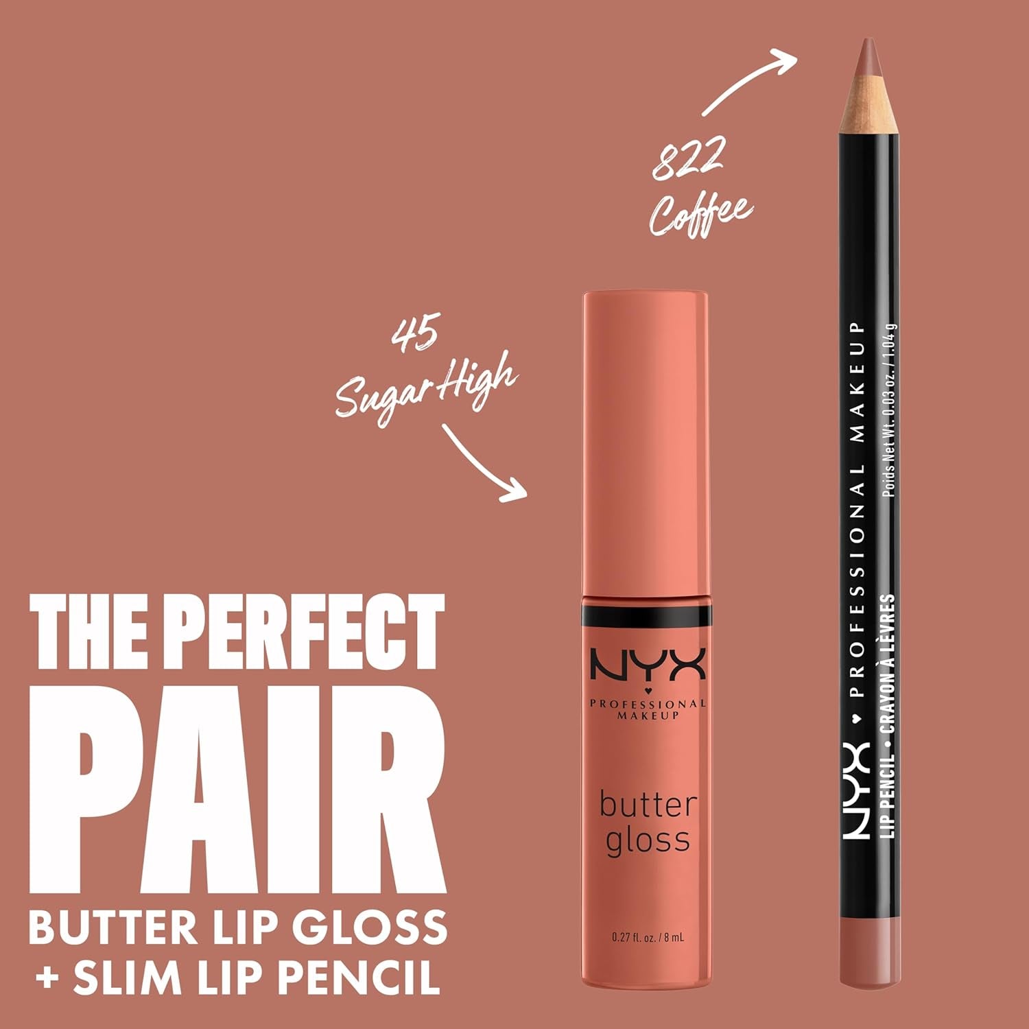 NYX PROFESSIONAL MAKEUP Butter Gloss Trio - Brown Sugar, Non-Sticky Lip Gloss (Sugar High, Spiked Toffee, Butterscotch)
