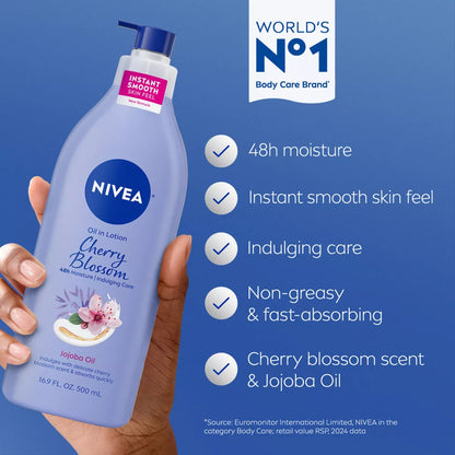 Nivea Cherry Blossom and Jojoba Oil Infused Body Lotion - 16.9 Fl Oz