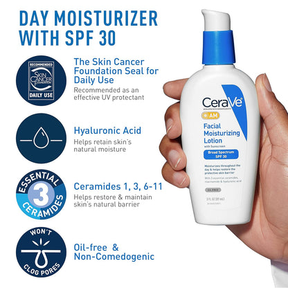 CeraVe Skincare Set: Travel Size Face Wash and AM/PM Moisturizers