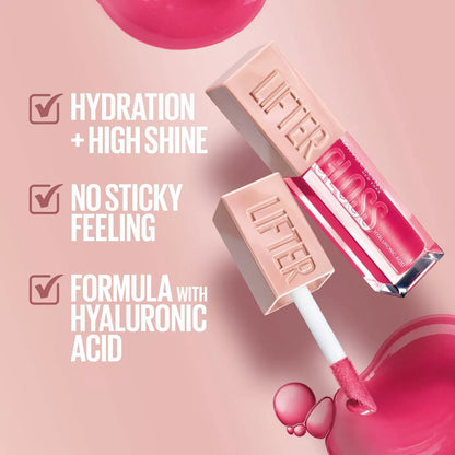 Maybelline Lifter Gloss Plumping Lip Gloss Infused with Hyaluronic Acid - 0.18 Fl Oz
