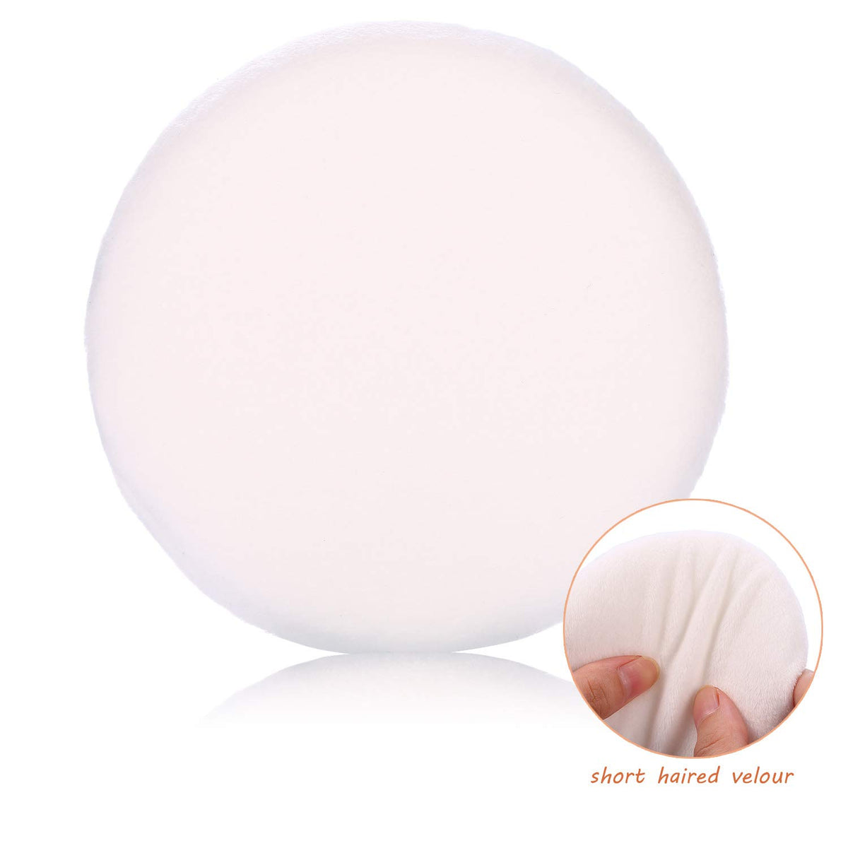WSYUB Large Velour Powder Puffs - 4.13 Inch Soft Body Powder Applicators, 2 Pack, White, Round