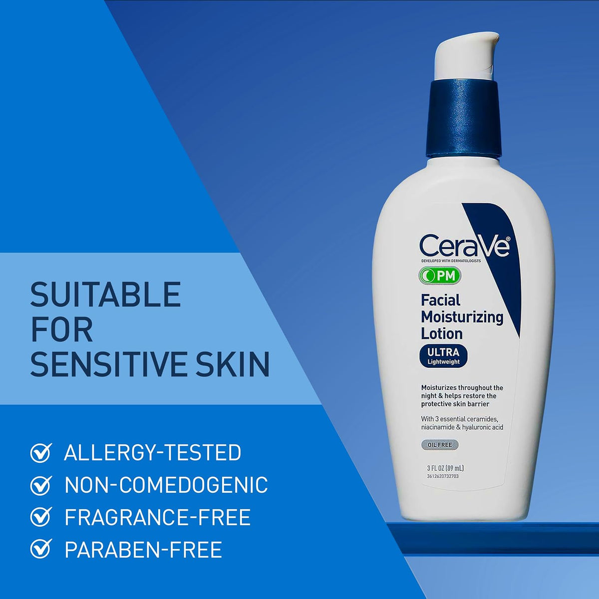CeraVe Skincare Collection: PM Facial Moisturizer and AM Face Lotion with SPF 50