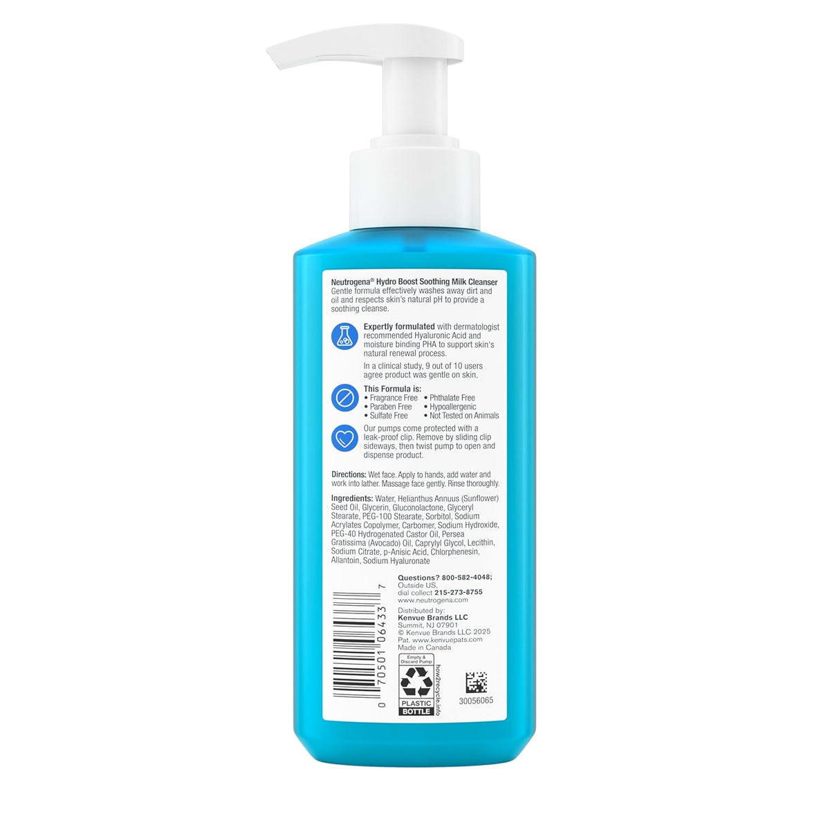 Neutrogena Hydro Boost Soothing Milk Cleanser, 7.8 Fl Oz
