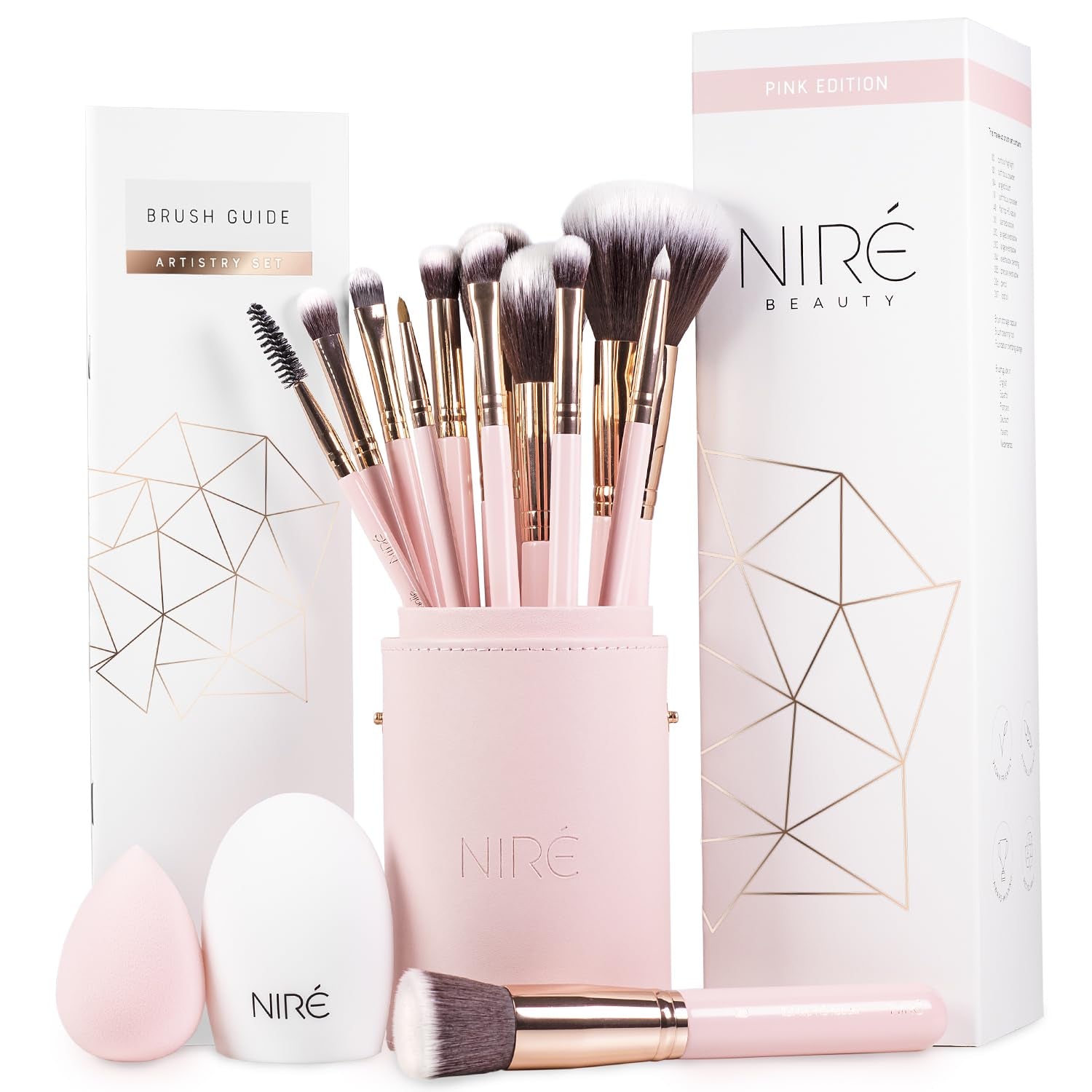 Beauty Cute Makeup Brush Set for Teen Girls, 15 Piece, Pink