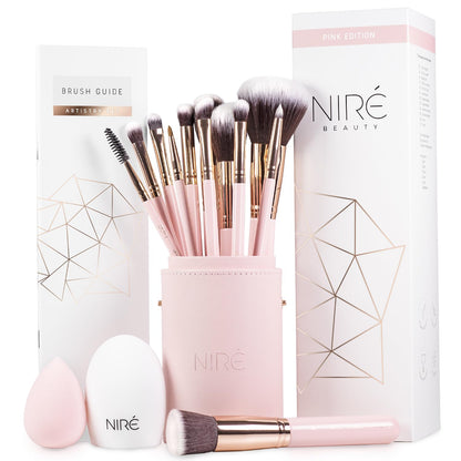 Beauty Cute Makeup Brush Set for Teen Girls, 15 Piece, Pink