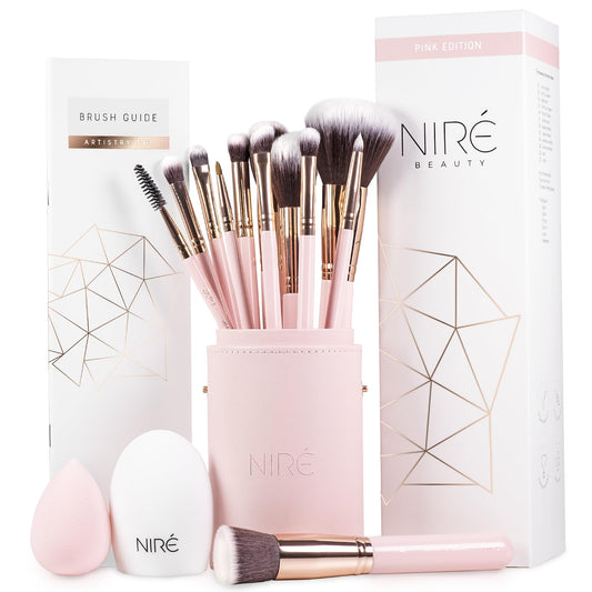Beauty Cute Makeup Brush Set for Teen Girls, 15 Piece, Pink