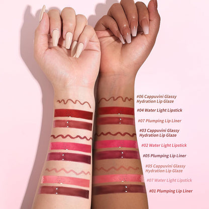 KIMUSE Sweet Fig Lip Combo Set - 3 Pack of Lip Liner, Lipstick, and Gloss