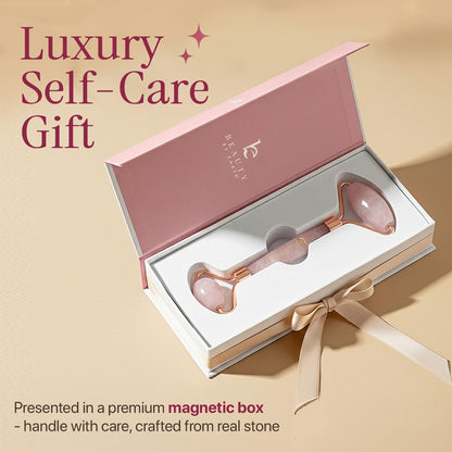Rose Quartz Face Roller - Depuffs & Smoothes Fine Lines and Wrinkles