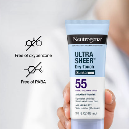 Ultra Sheer Body Sunscreen Lotion SPF 55, Travel Size, 3 Fl Oz