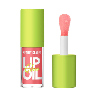 Beauty Glazed Lip Oil with Big Brush Head, Ultra-Hydrating and Nourishing Formula, Smooth Glossy Finish, Shiny Vegan Tinted Gloss, Non-Sticky (102# KISSY)