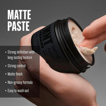 STMNT Grooming Goods Matte Paste 3.38 Oz | All Day Strong Hold & High Volume | Hair Clay Paste for Men | Non-Greasy Formula | Texture Paste for Hair | Ideal for Dry & Damp Hair | Mens Hair Styling
