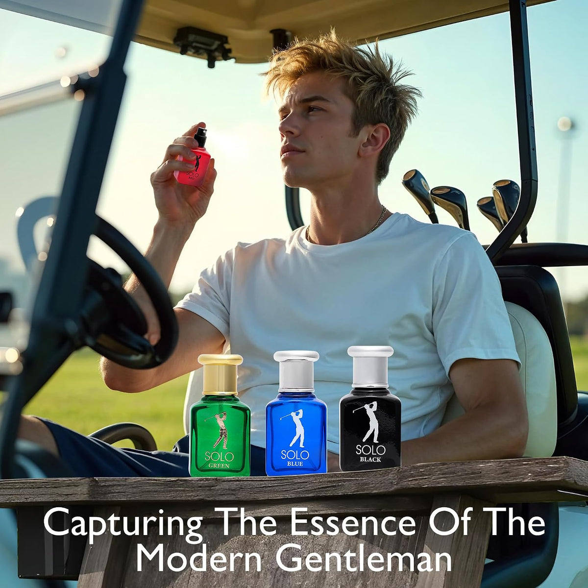Elevate Your Scent Game with the Novoglow Solo 4-Piece Mini Eau de Parfum Set for Men - Includes Captivating Solo Red, Blue, Black & Green Fragrances - Perfect for Any Occasion!
