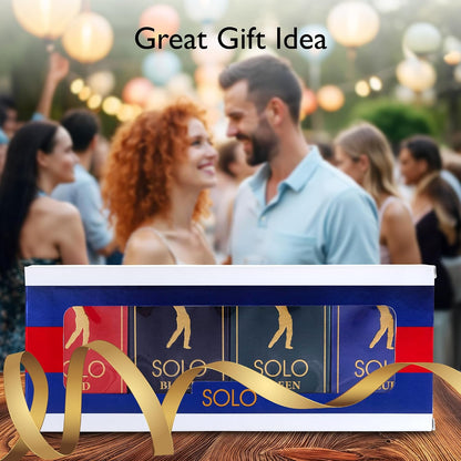 Elevate Your Scent Game with the Novoglow Solo 4-Piece Mini Eau de Parfum Set for Men - Includes Captivating Solo Red, Blue, Black & Green Fragrances - Perfect for Any Occasion!