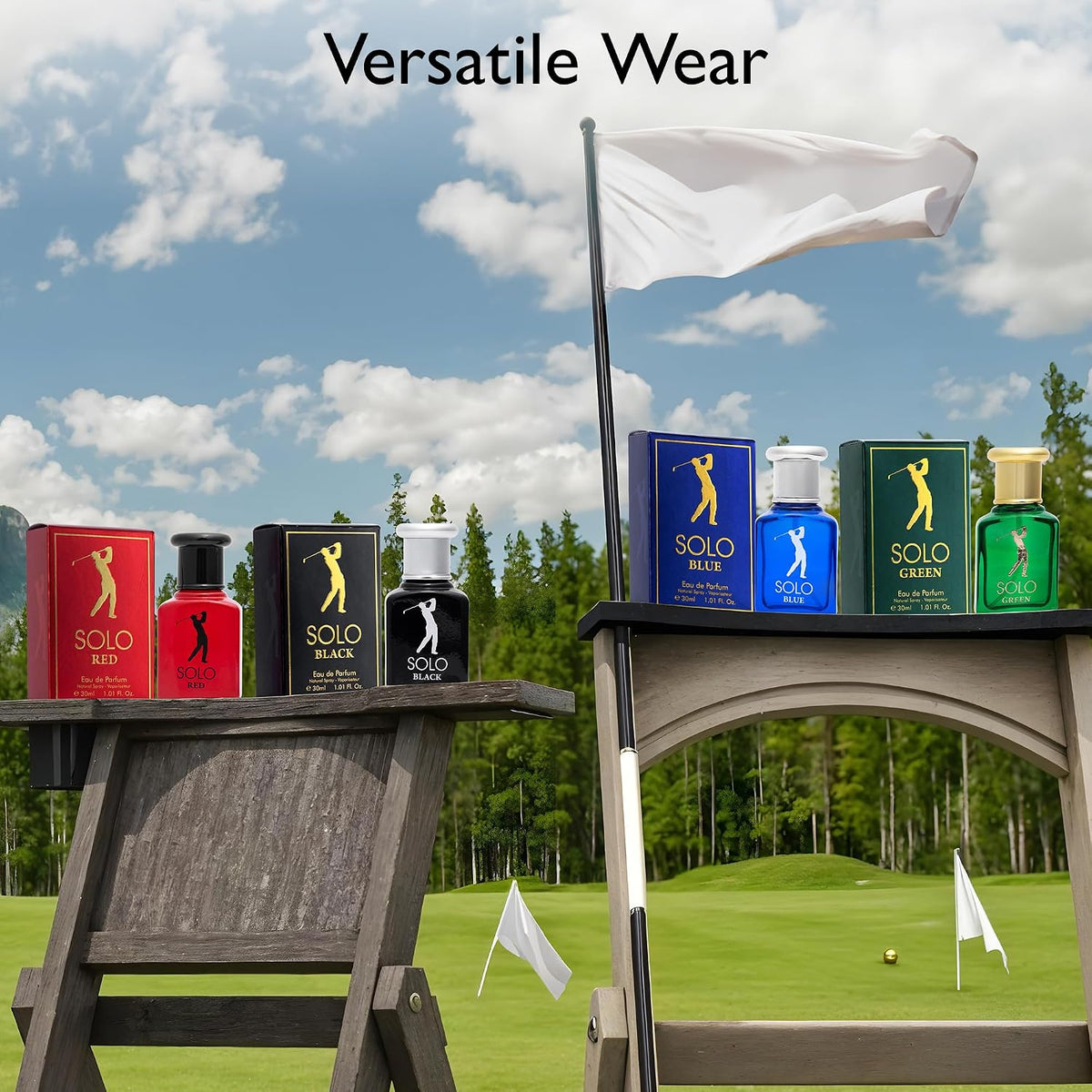 Elevate Your Scent Game with the Novoglow Solo 4-Piece Mini Eau de Parfum Set for Men - Includes Captivating Solo Red, Blue, Black & Green Fragrances - Perfect for Any Occasion!
