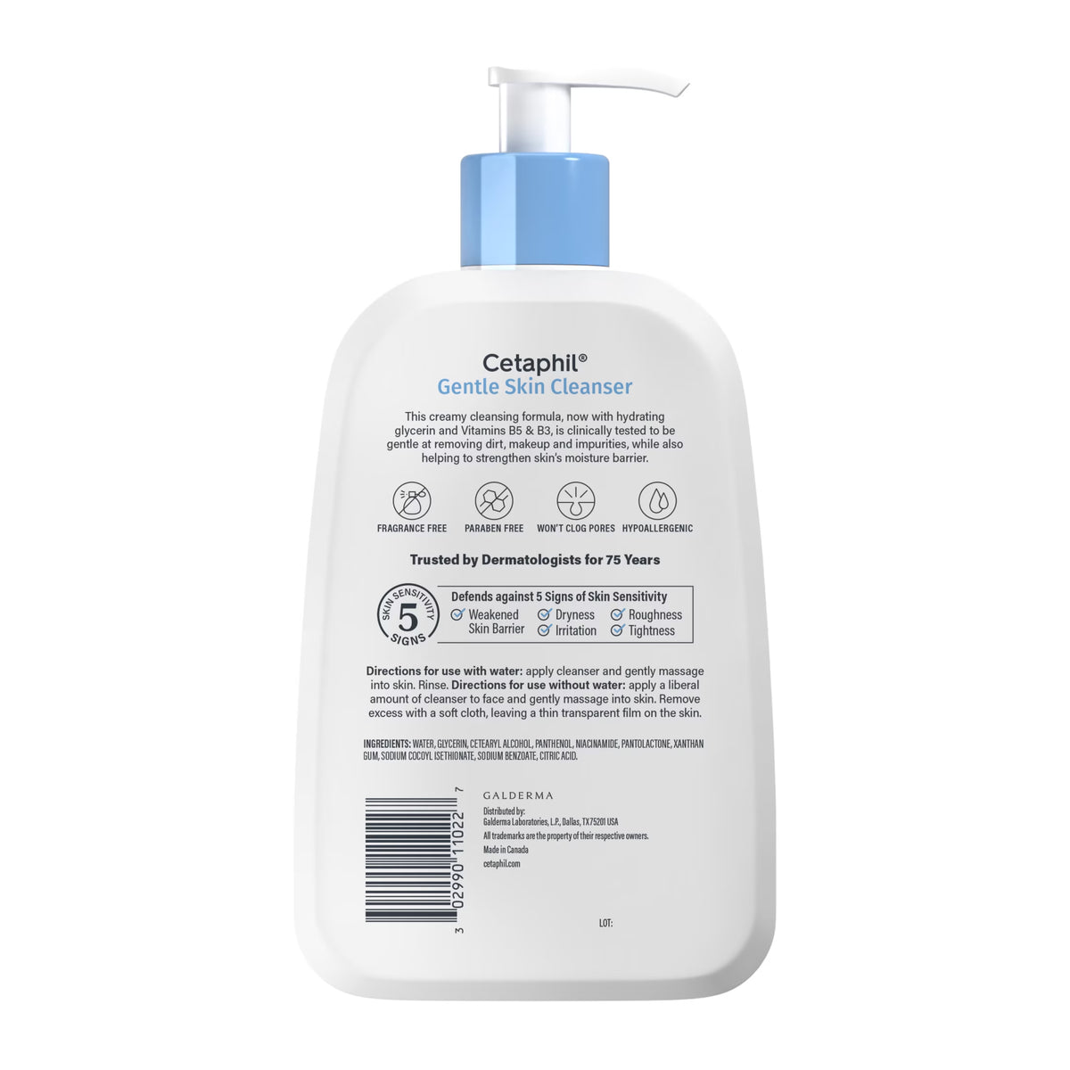 Hydrating Gentle Skin Cleanser for Dry to Normal Sensitive Skin, 16 Fl Oz