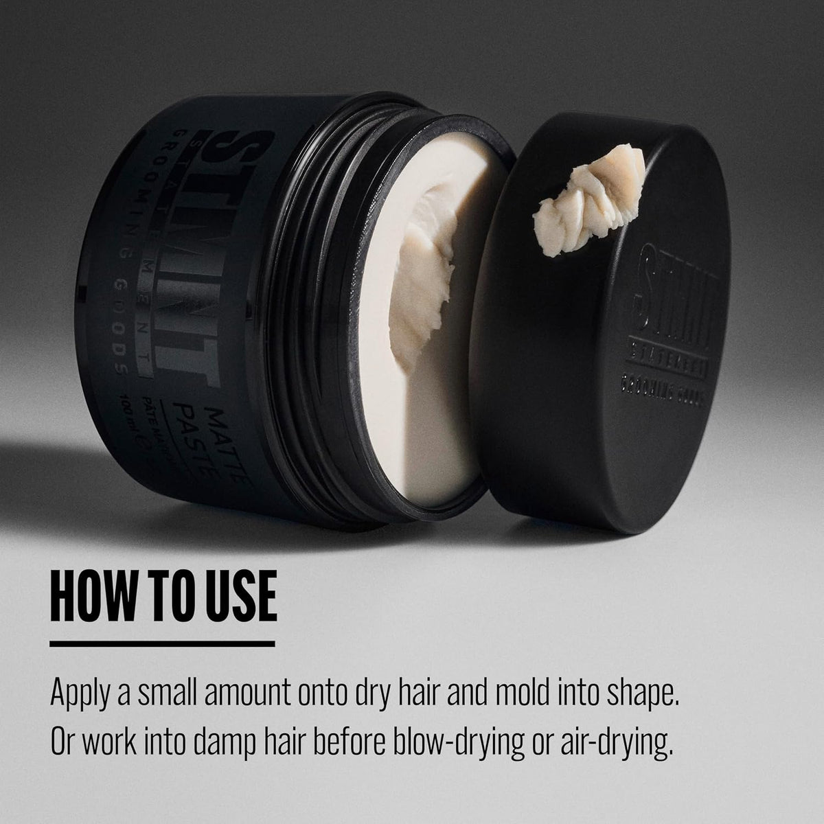 STMNT Grooming Goods Matte Paste 3.38 Oz | All Day Strong Hold & High Volume | Hair Clay Paste for Men | Non-Greasy Formula | Texture Paste for Hair | Ideal for Dry & Damp Hair | Mens Hair Styling