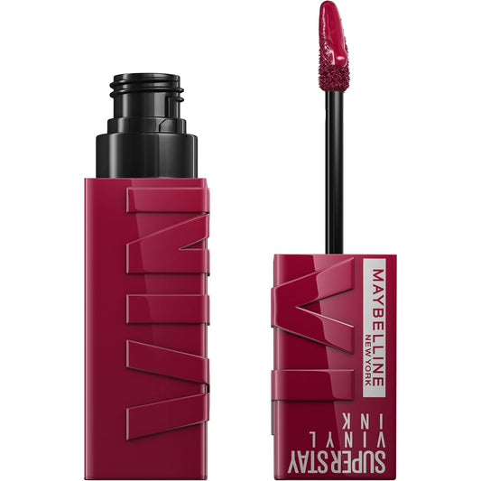 Maybelline Super Stay Vinyl Ink Longwear Liquid Lipcolor - Highly Pigmented, No-Budge Formula with Instant Shine in Berry Burgundy, 0.14 Fl Oz