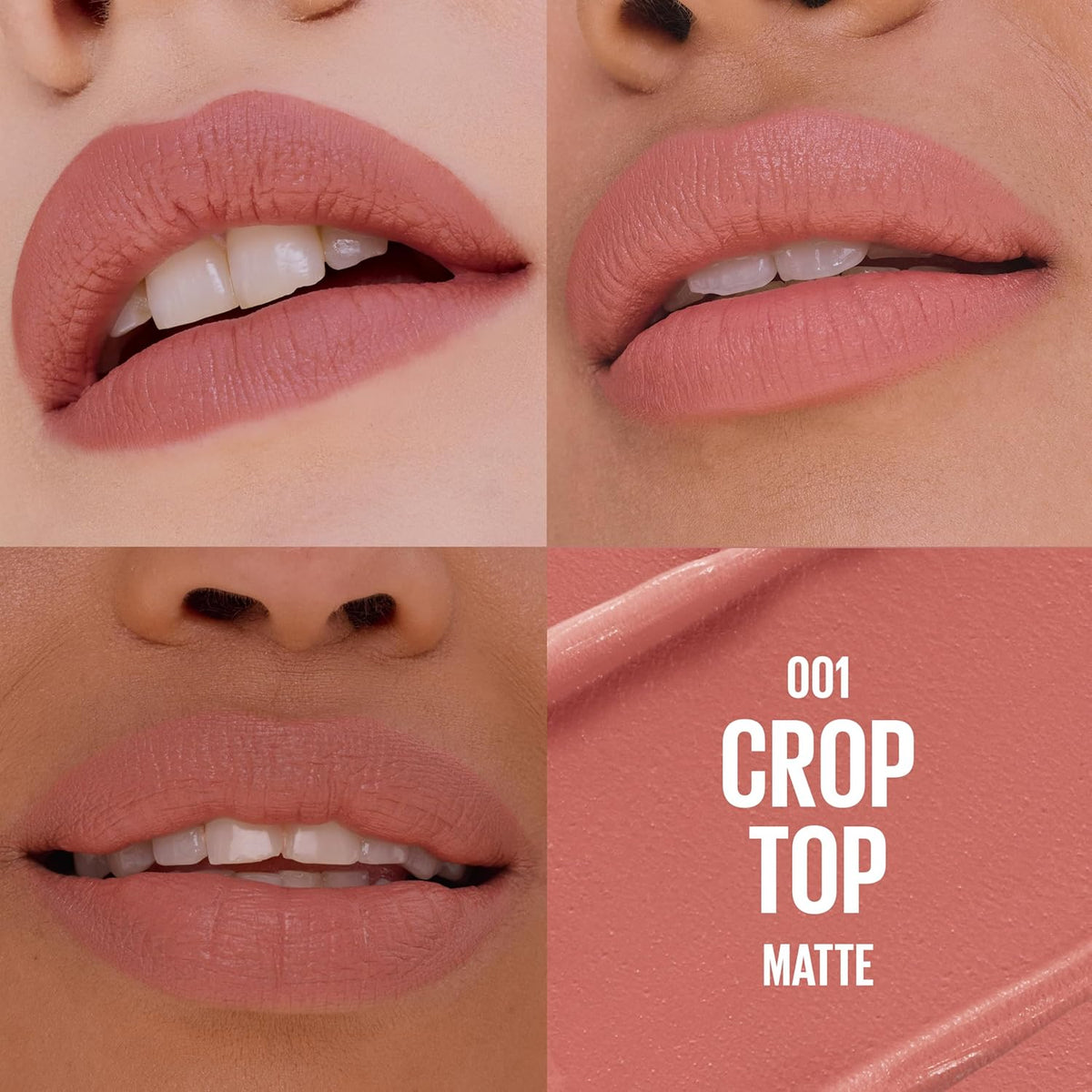 Maybelline Hydrating Serum Lipstick with 8 Hours of Moisture and Hyaluronic Acid, Crop Top (Light Nude Pink Matte)