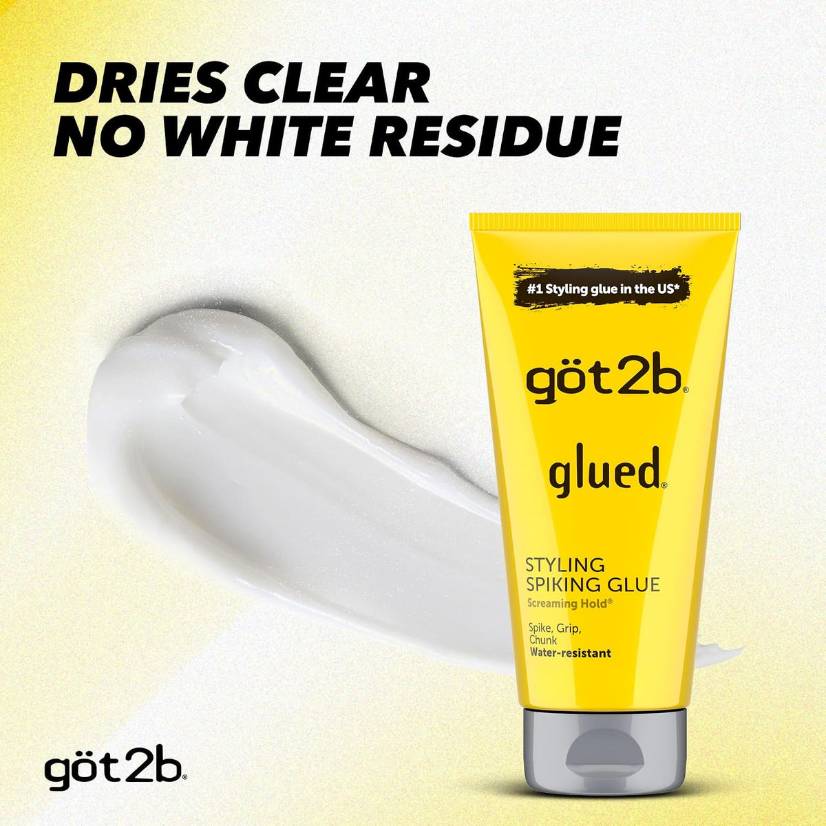 Got2B Glued Styling Spiking Hair Gel, 6 oz Tubes - Set of 2 with Bonus 1.25 oz Travel Tube