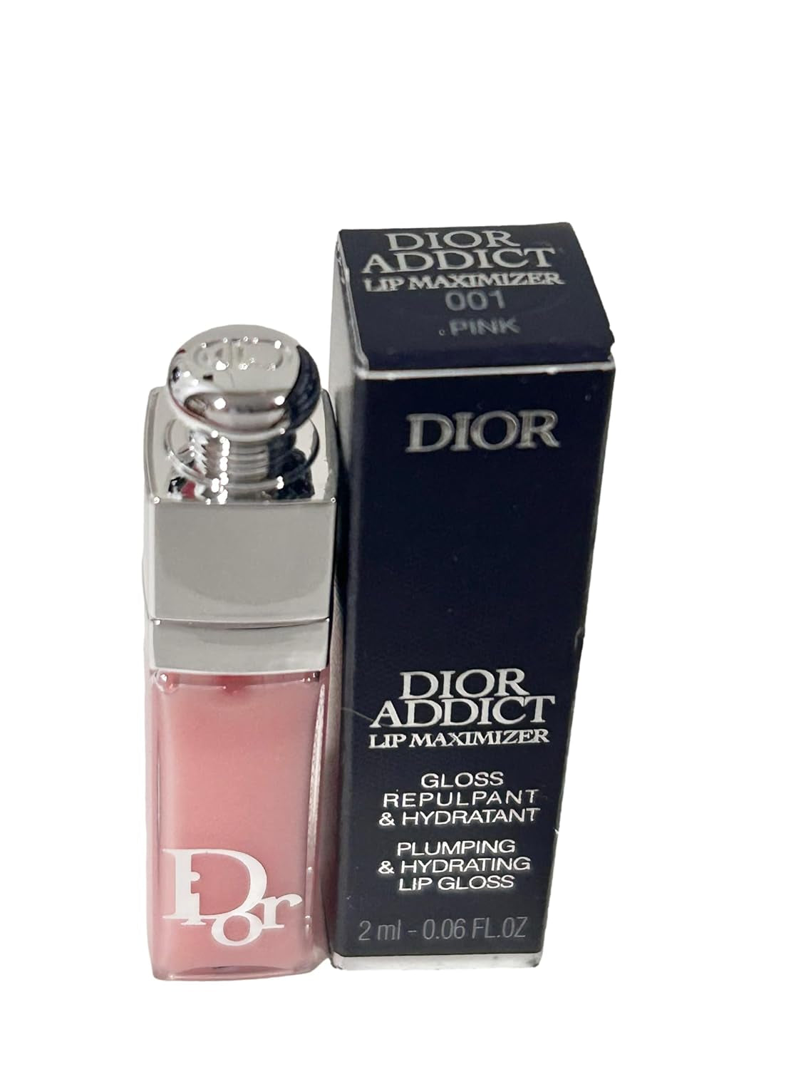 Dior Addict Lip Maximizer Plumping Gloss in Shade #001 Pink - Mini Travel Size (2 ml / 0.06 fl oz)