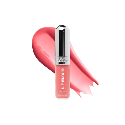 Lip Elixir Hydrating Lip Gloss, High-Shine, Bunny Tongue (Pink)