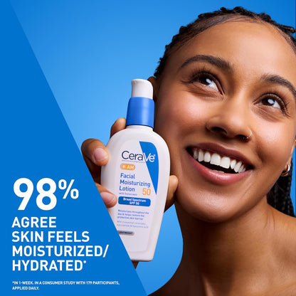 CeraVe Skincare Collection: PM Facial Moisturizer and AM Face Lotion with SPF 50