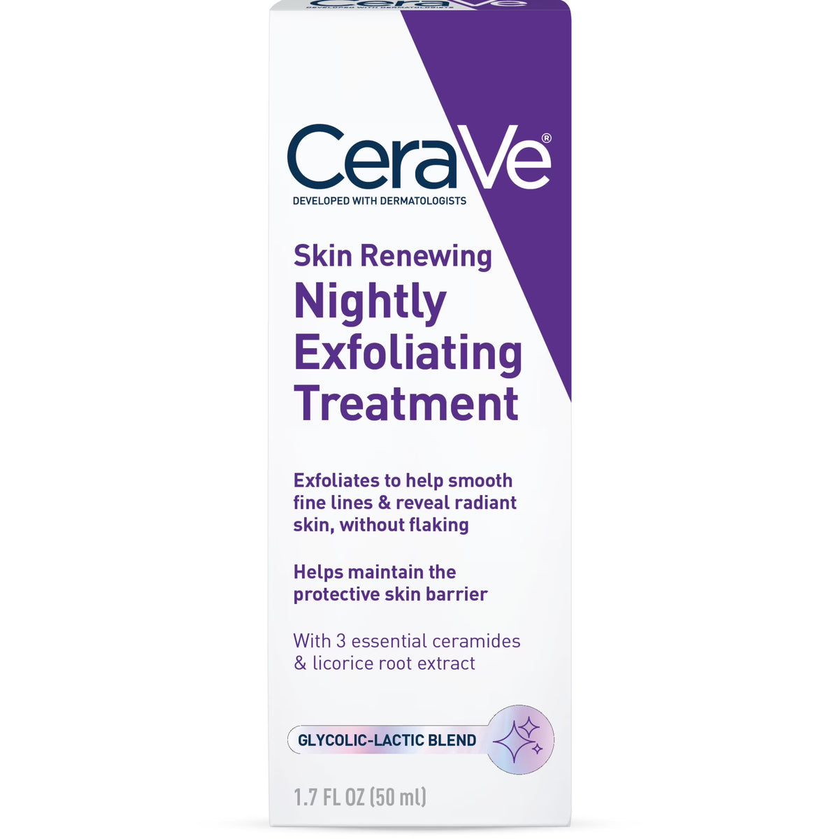 Skin Renewing Nightly Exfoliating Treatment Anti-Aging Face Serum, 1.7 Fl Oz