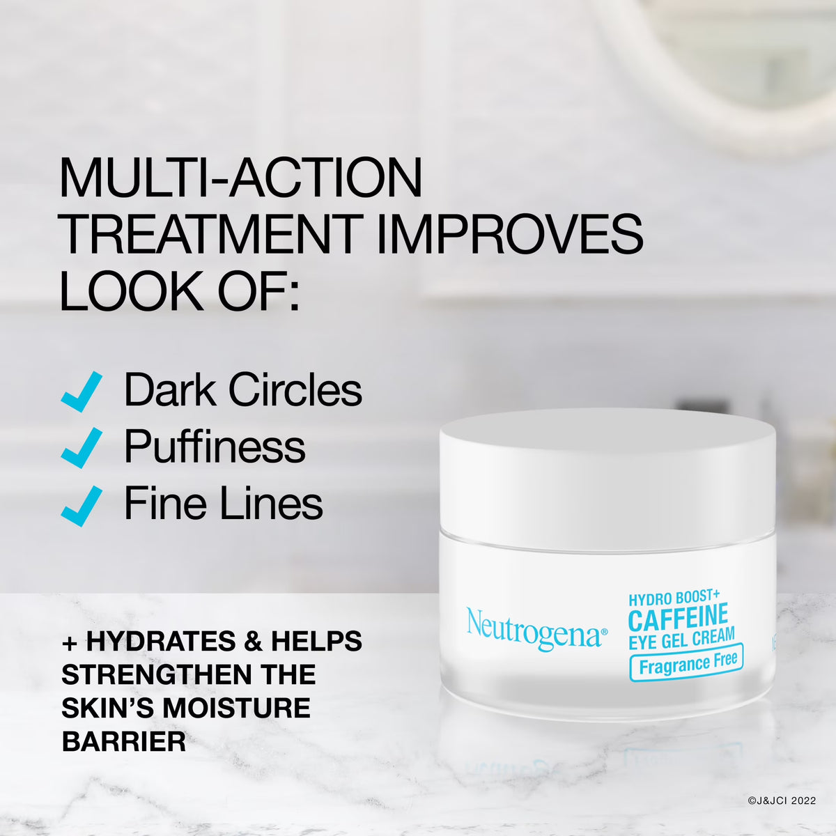 Hydro Boost+ Caffeine Eye Gel Cream, Unscented, 0.5 oz